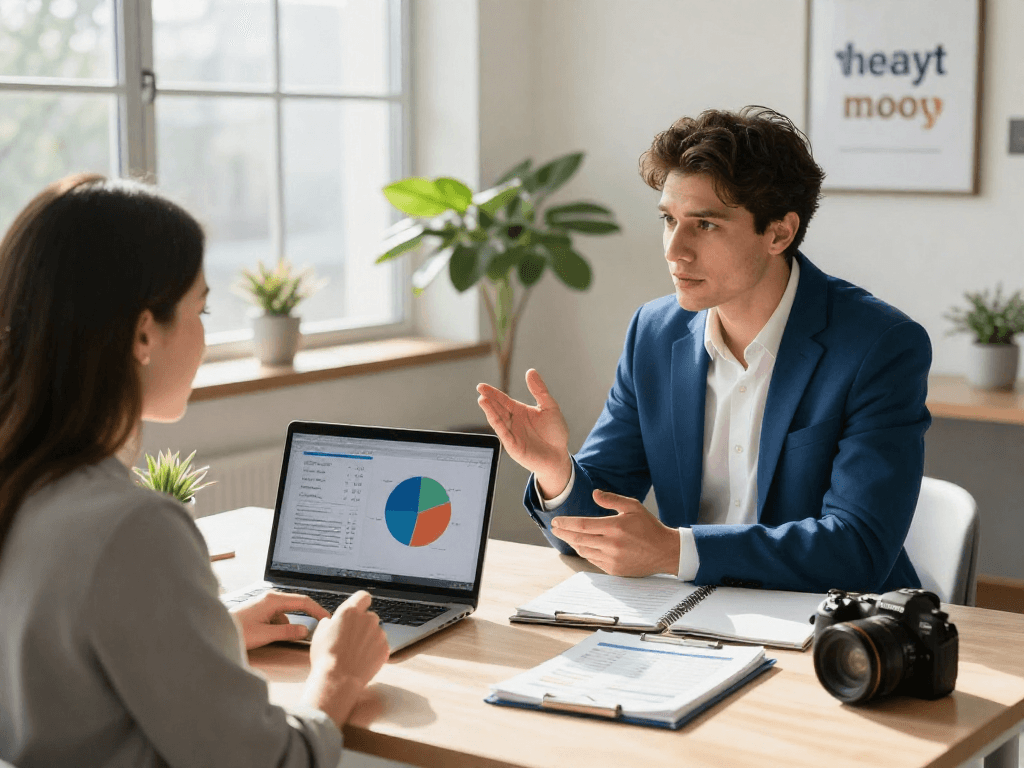 Financial counseling session on debt management strategies at https://credit-consolidation.ca/ with an advisor and client.
