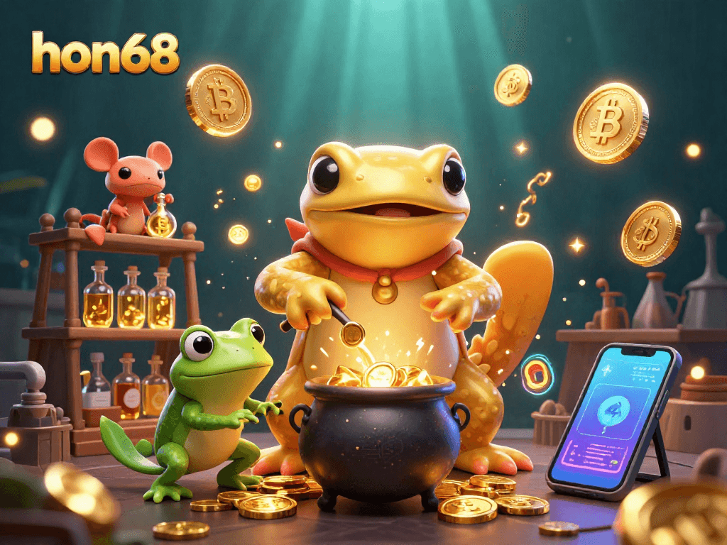 Experience thrilling gaming with hon68 as the golden salamander alchemist transforms base metals into prizes.