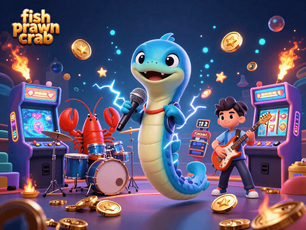 Engage with fish prawn crab at an exciting underwater casino featuring vibrant game elements.