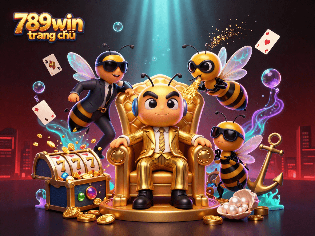 Engage in thrilling casino action with 789win trang chủ in this dynamic 3D scene showing a bumblebee mob boss
