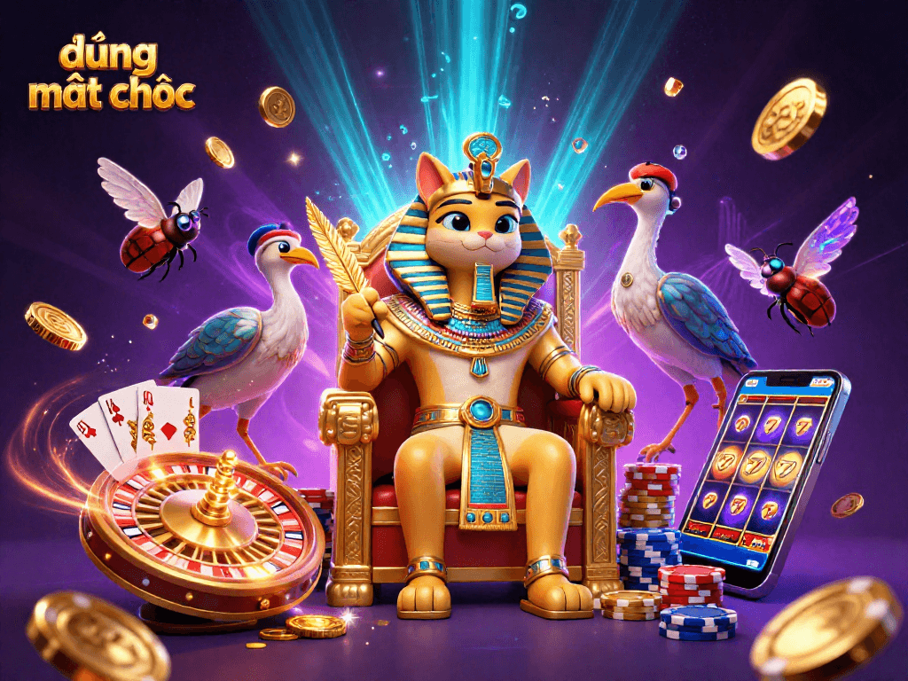 Experience thrilling gameplay with đường mạt chược, featuring vibrant characters, cascading coins, and exciting roulette wheels in a lively casino setting.