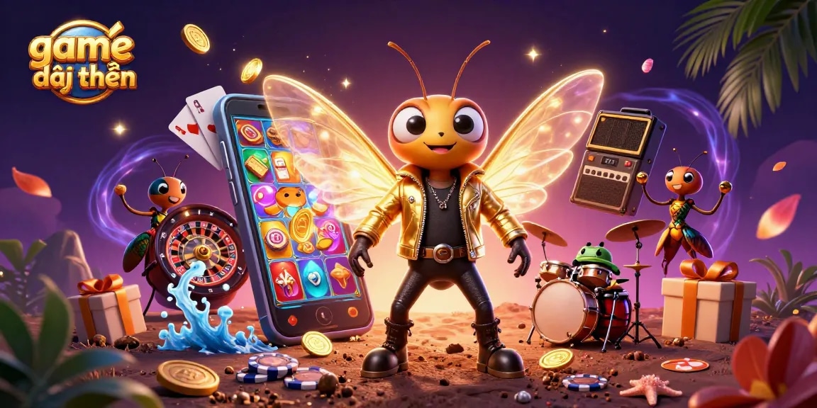 Experience thrilling gameplay with game đổi thưởng in this vibrant casino-themed illustration.