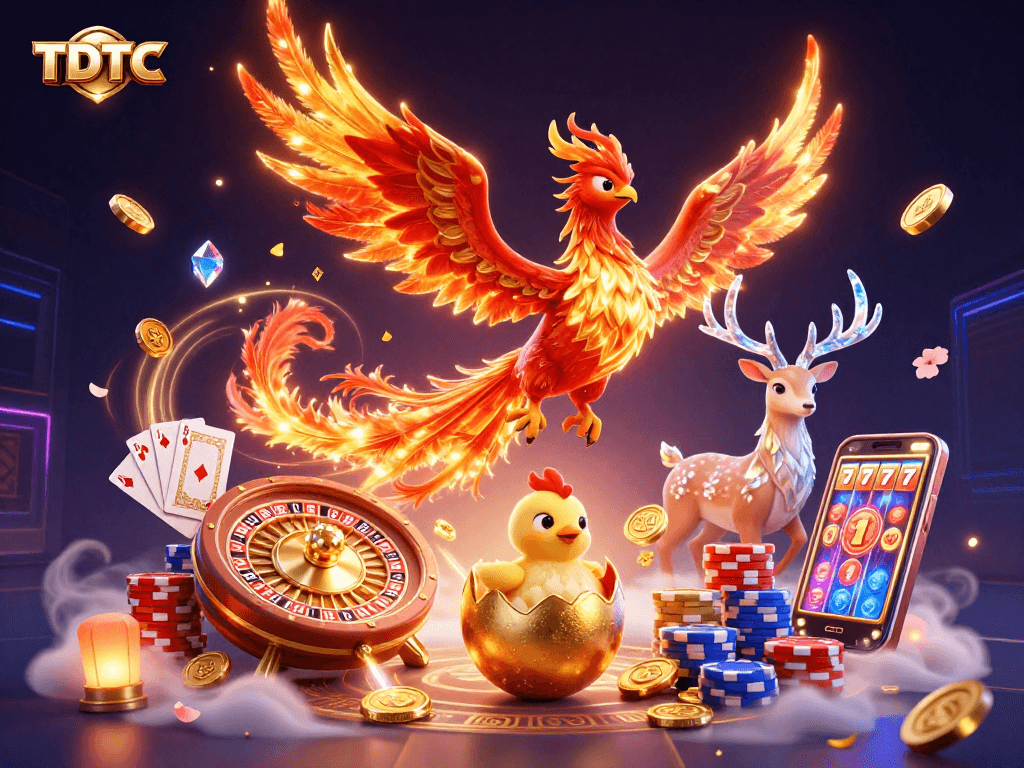 Experience winning thrill with TDTC's vibrant casino adventure illustration.