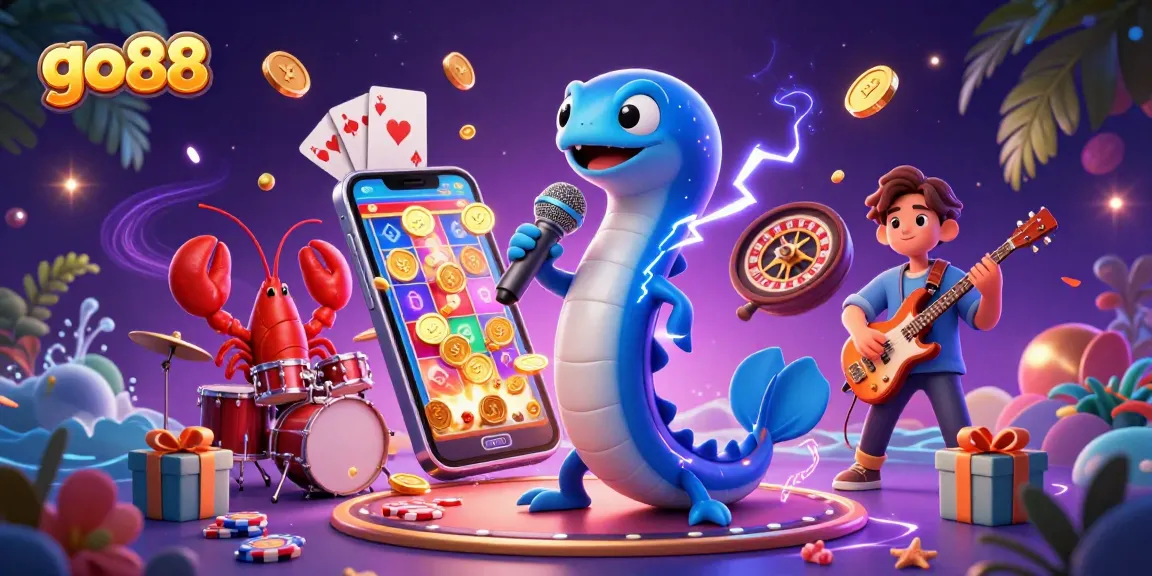 Engage in thrilling gameplay at go88 with vibrant underwater casino characters and dynamic game elements.