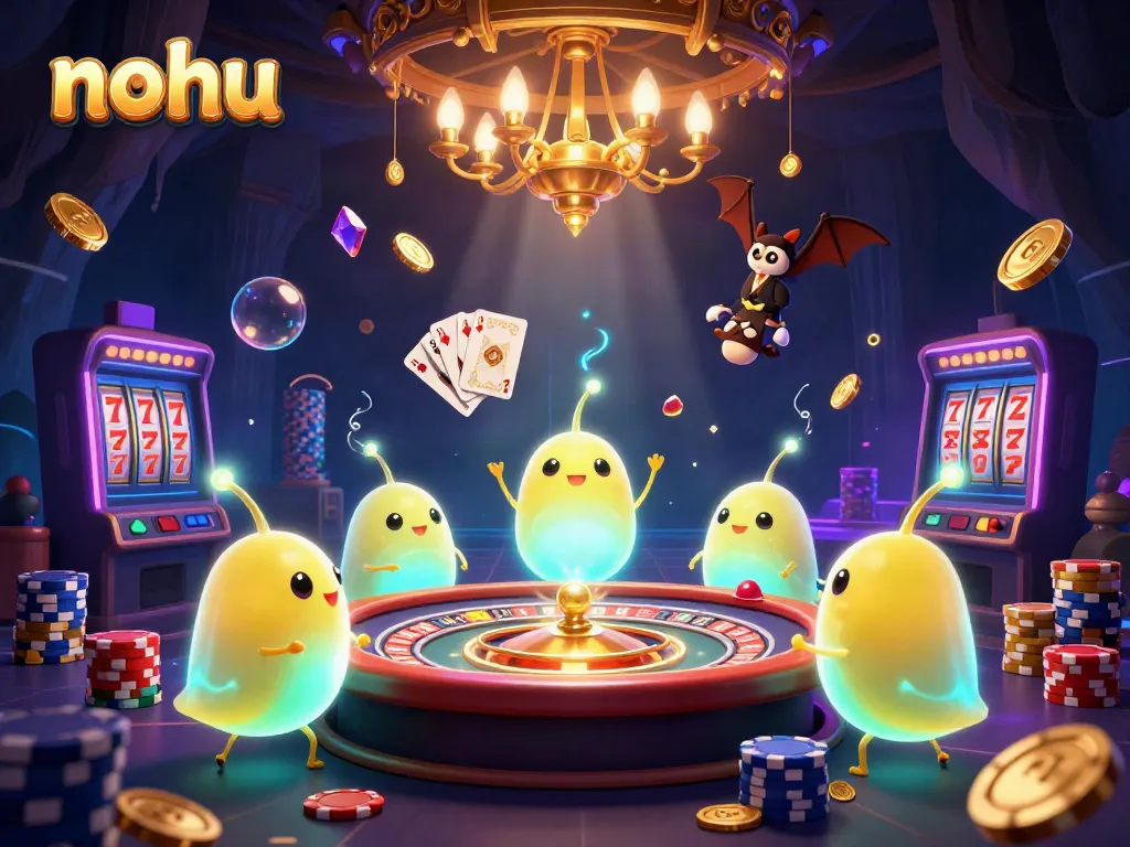 Experience a vibrant nohu casino atmosphere with dazzling glowworms lighting up a dynamic scene.