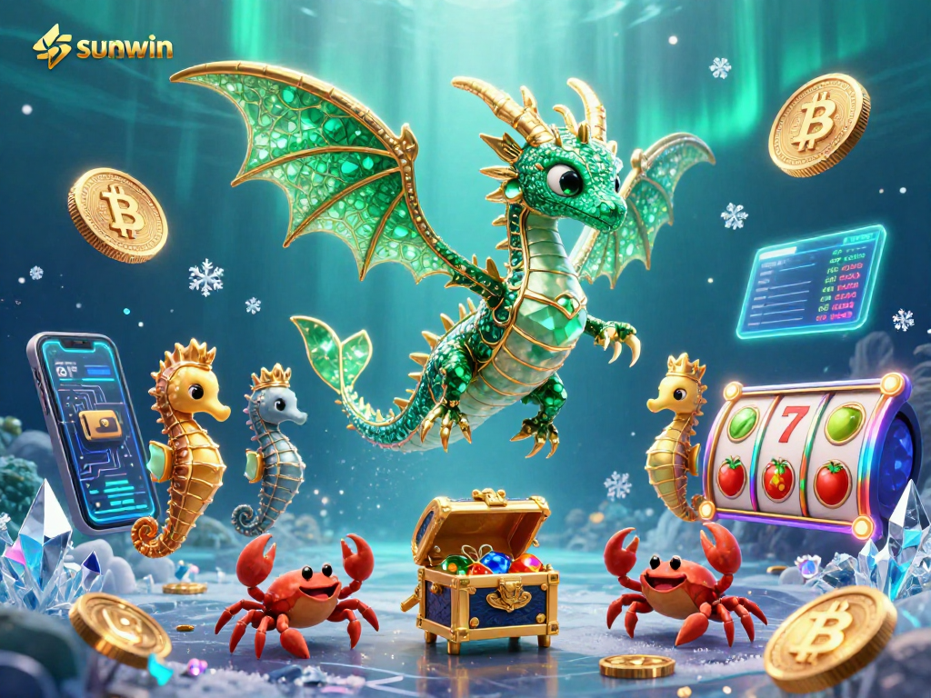 Experience winning gameplay with sunwin's vibrant underwater casino masterpiece illustration.