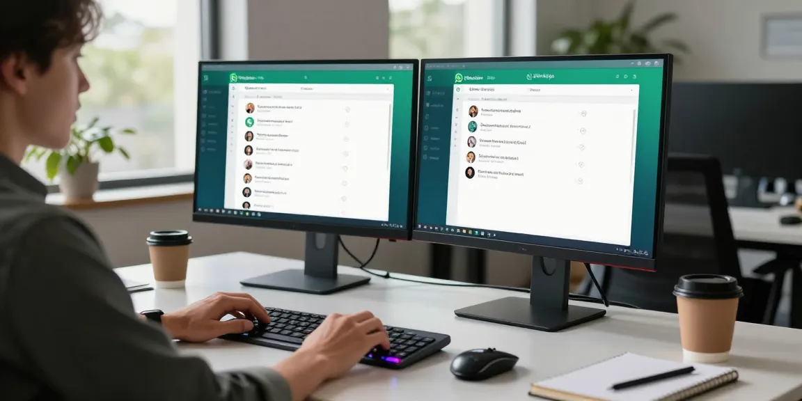Using WhatsApp網頁版 for seamless communication in a modern workspace.