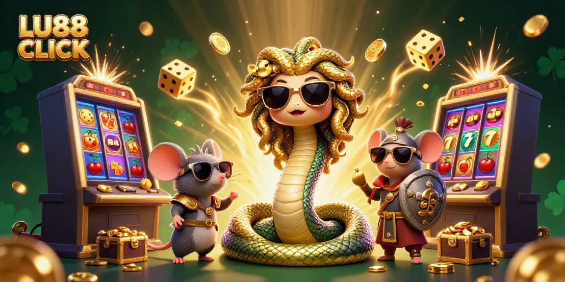 Experience thrilling gaming excitement at LU88 CLICK with vibrant slot machines and charming characters.