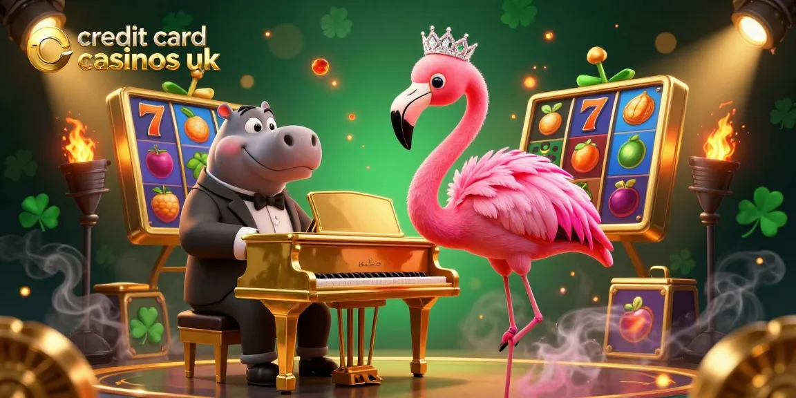 Experience vibrant excitement at credit card casinos uk with a colorful 3D illustration of captivating casino characters.