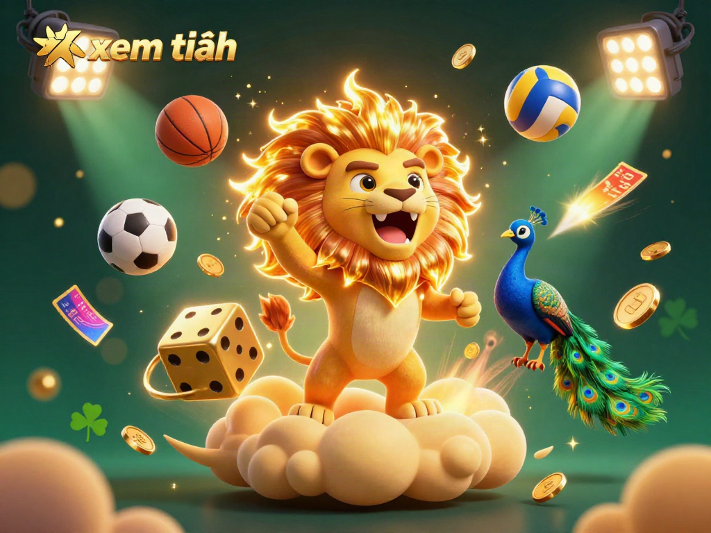 Conquer your game with xem thêm in this energetic 3D casino illustration showcasing vibrant characters and gambling elements.