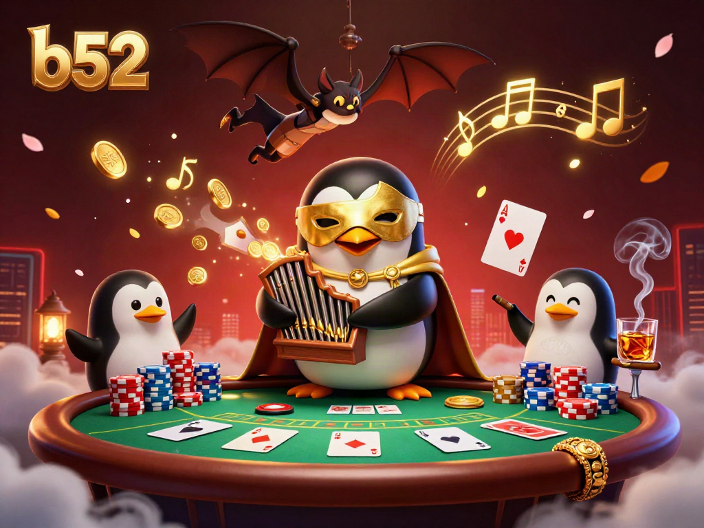 Experience thrilling moments in B52 while betting at the vibrant poker table, featuring dynamic characters.
