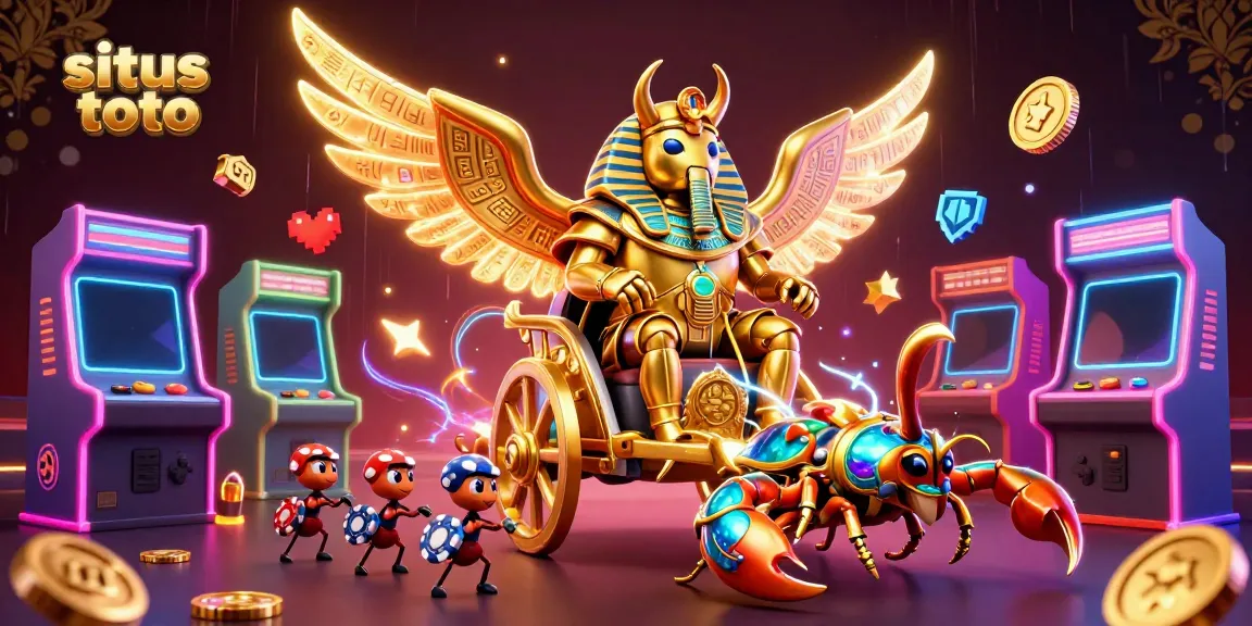 Engage with situs toto through this vibrant 3D casino illustration showcasing unique gaming elements.