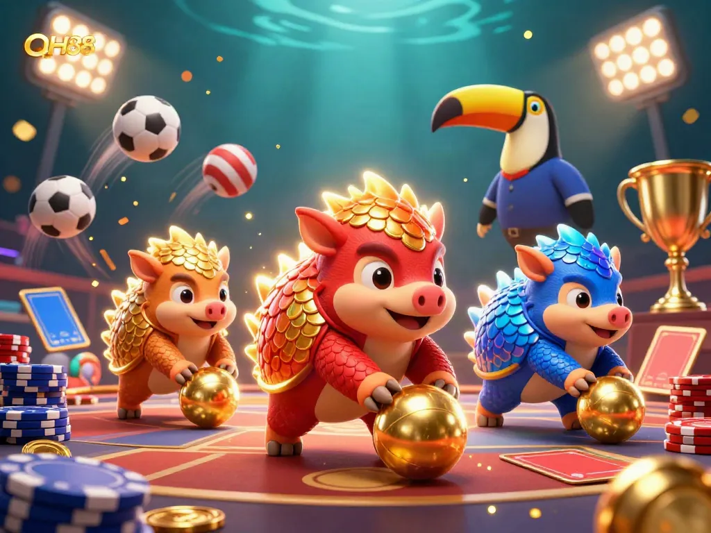 Experience thrilling gameplay at QH88 with dynamic pangolins in a vibrant casino scene.