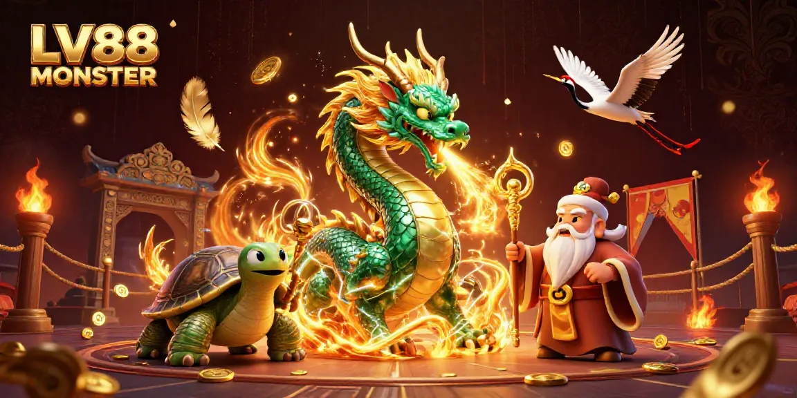 Experience excitement at LV88 MONSTER with dynamic dragons, lucky cranes, and immersive casino elements.