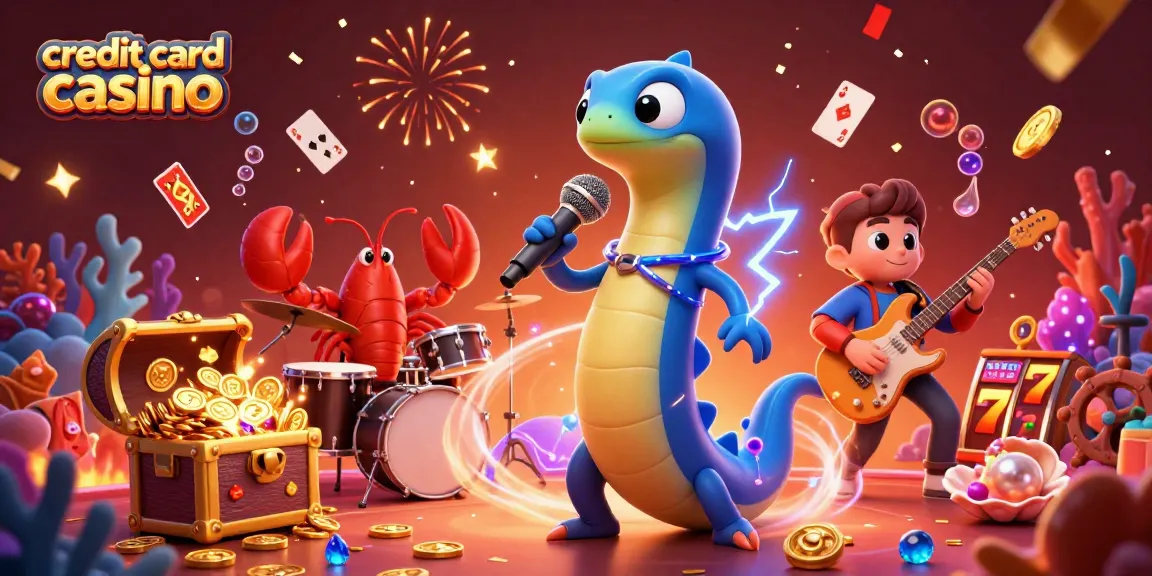 Experience the thrill of a credit card casino with vibrant underwater characters and sparkling treasures.