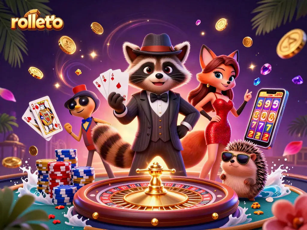Experience thrilling gaming action with rolletto's vibrant and dynamic casino scene.