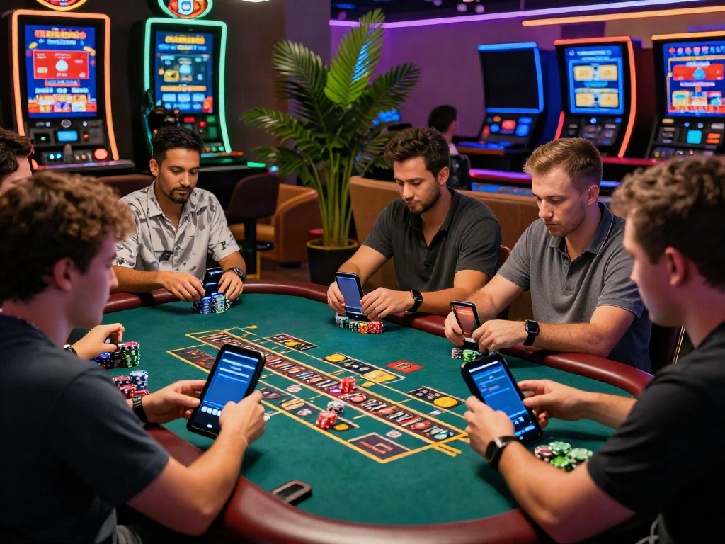 Players enjoying the thrill of credit card casinos with vibrant atmosphere and engaging games.