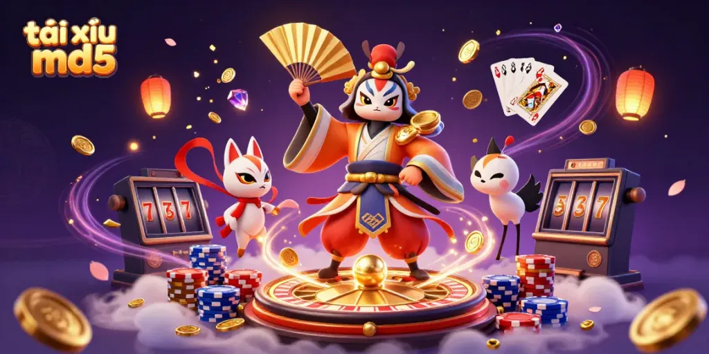Engage in thrilling tài xỉu md5 gameplay with our vibrant illustration showcasing hopes of fortune.
