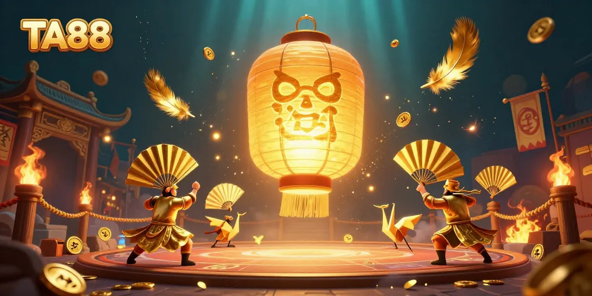 Engage in thrilling TA88 casino gameplay with golden lantern spirits and vibrant elements.