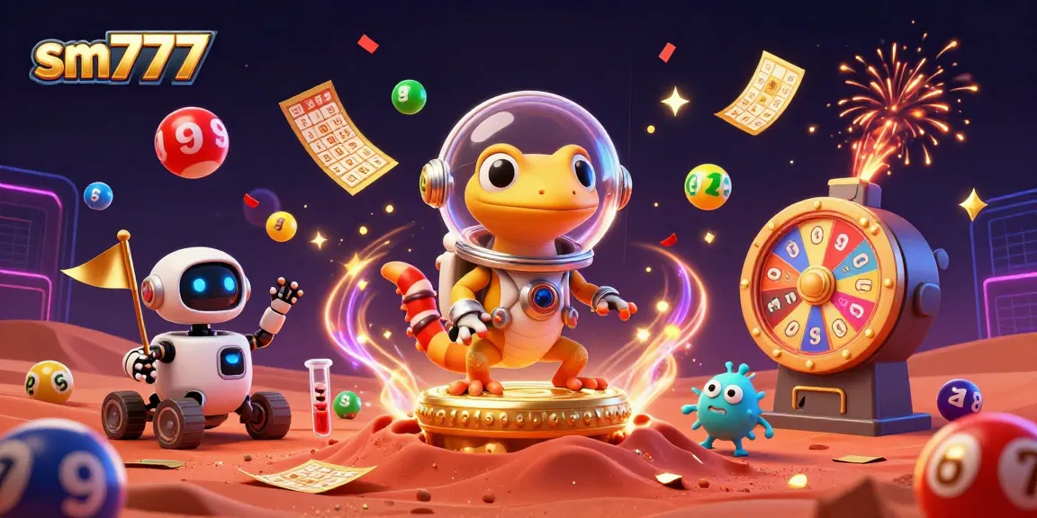 Engage with sm777 in a vibrant alien casino scene, featuring colorful games and celebrations.