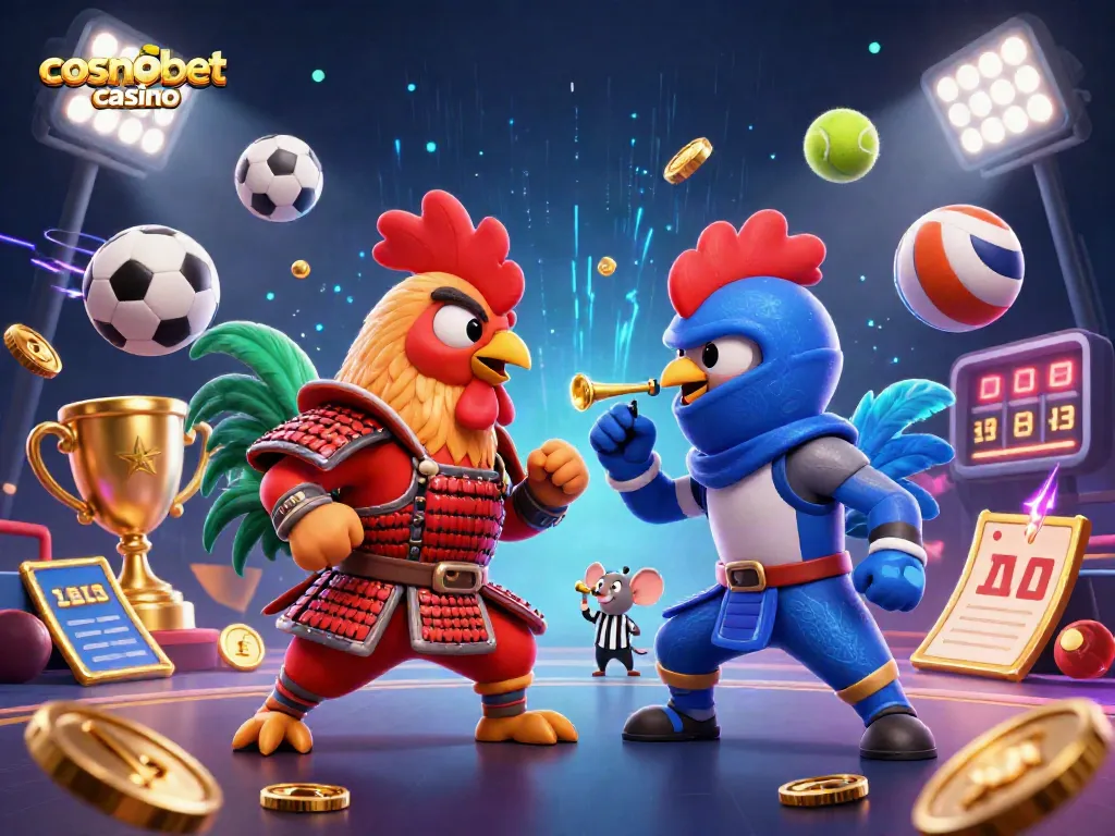 Experience action-packed gameplay at cosmobet casino with thrilling roosters and vibrant sports elements.