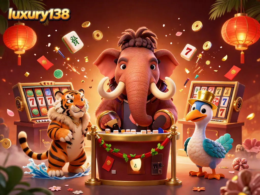 Engage in thrilling action at luxury138 with VIP bouncers in a vibrant 3D casino atmosphere.