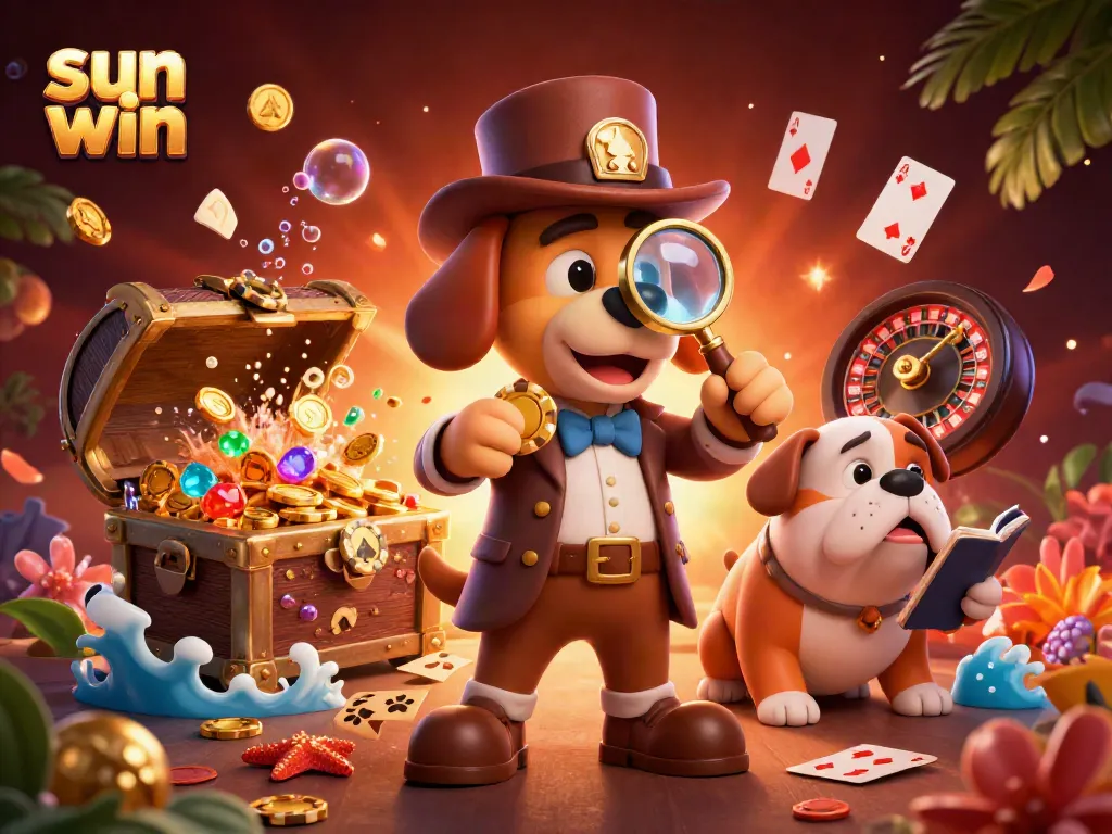 Engage in thrilling gameplay at sun win with the dogged detective and loyal bulldog uncovering treasures!