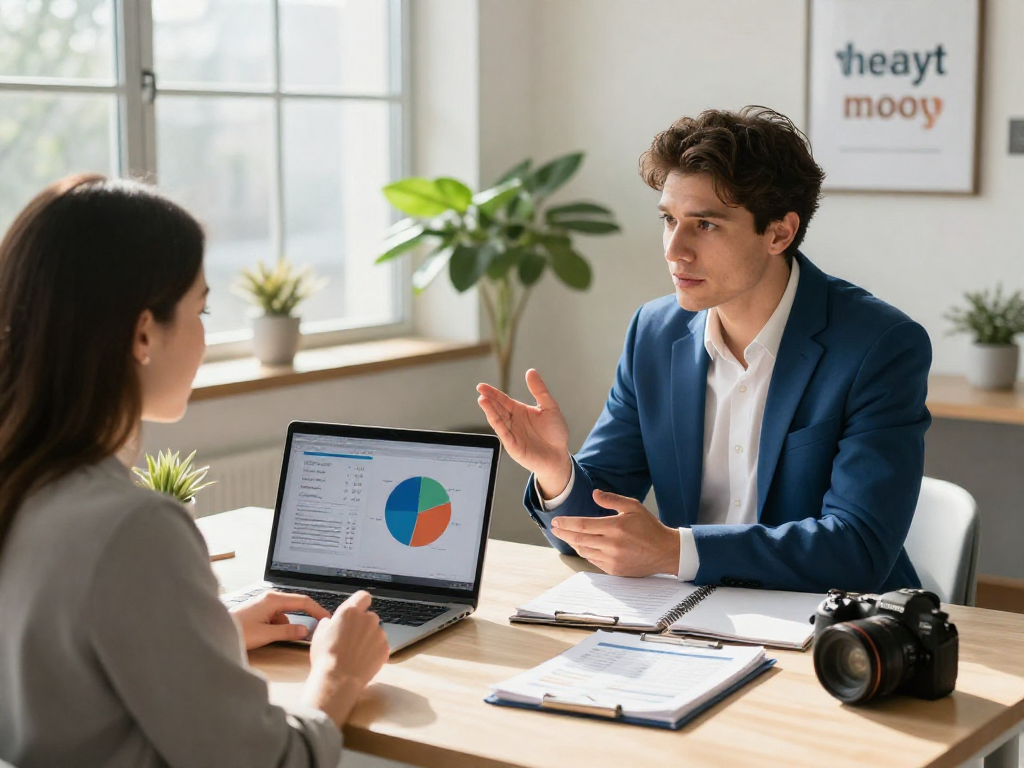 Financial counseling session on debt management strategies at https://credit-consolidation.ca/ with an advisor and client.