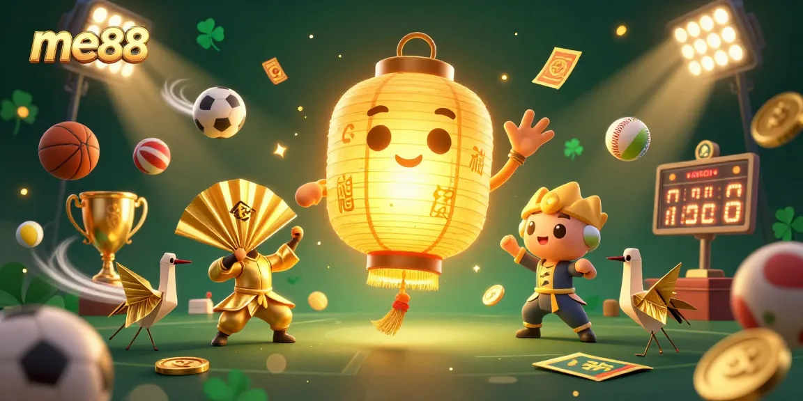 Join the excitement at me88 as you bet on sports with glowing symbols of luck!