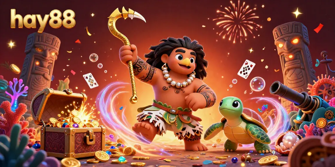 Experience the thrill of gaming at hay88 with vibrant characters and exciting casino elements in a dynamic 3D illustration.