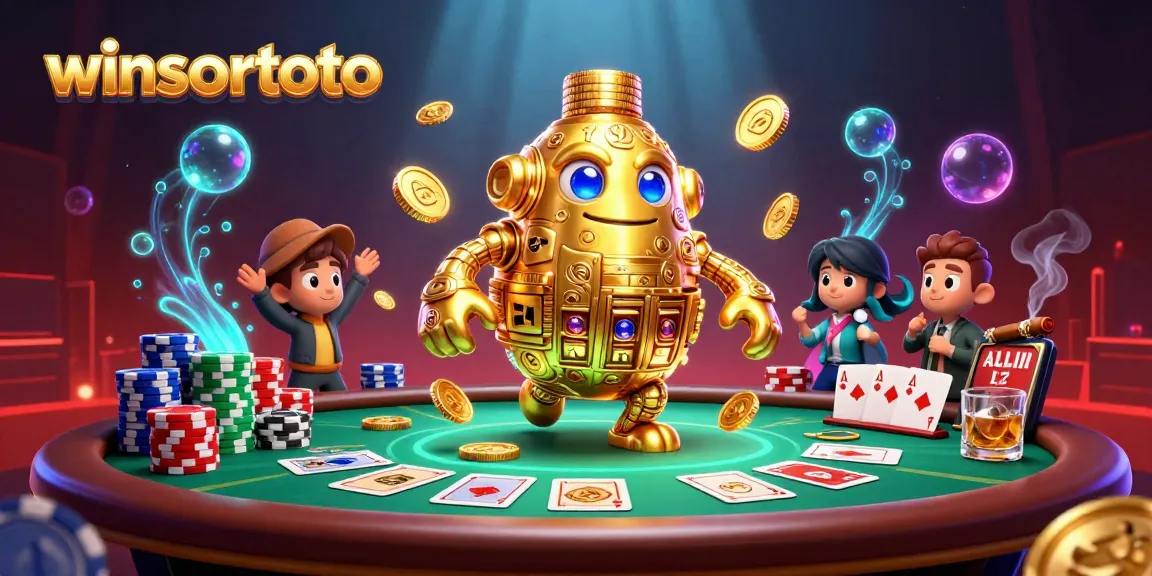 Menangkan permainan slot gacor di winsortoto dengan golem emas yang mengelilingi meja poker.