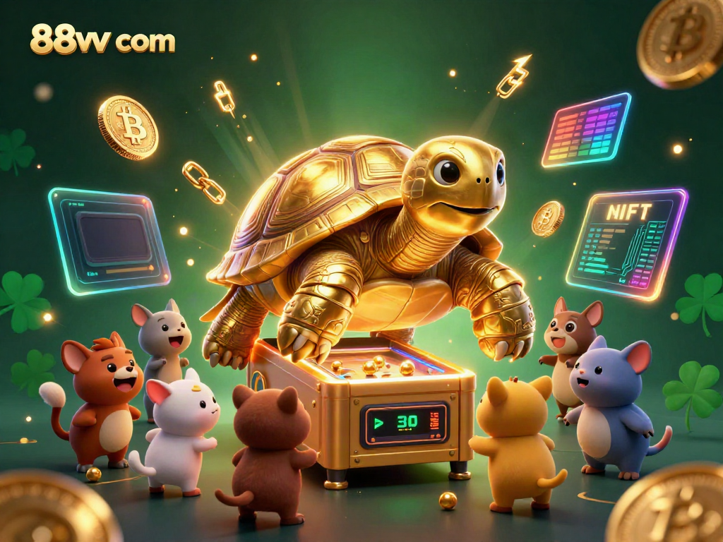 Experience exciting gameplay at 88vv com with a vibrant digital casino scene featuring vibrant characters and crypto elements.