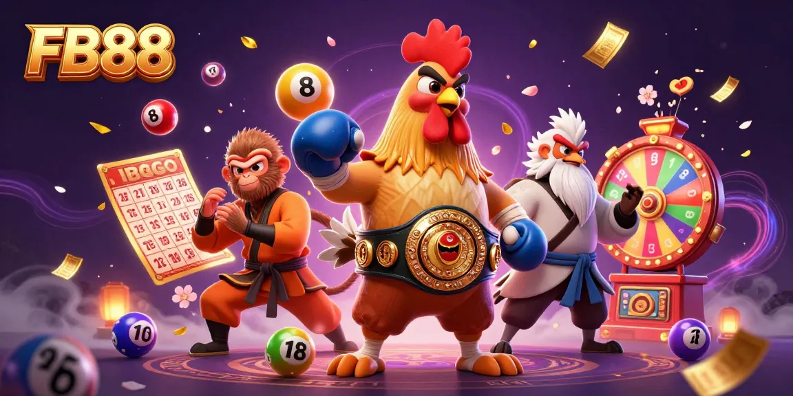 Play exciting games and win big at FB88 with dynamic lottery balls and vibrant gaming elements.