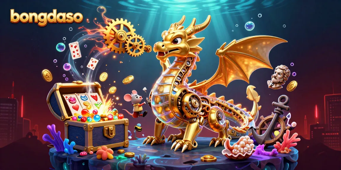 Bongdaso dragon reveals golden slots while winning spins sparkle dynamically.