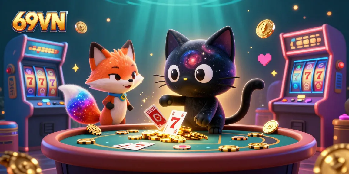 Experience thrilling gameplay at 69VN with diverse slots and casino games featuring vibrant characters.