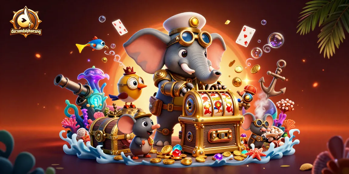 Engage with dacsandatphanrang's thrilling casino action featuring a steampunk elephant at the slot machine.