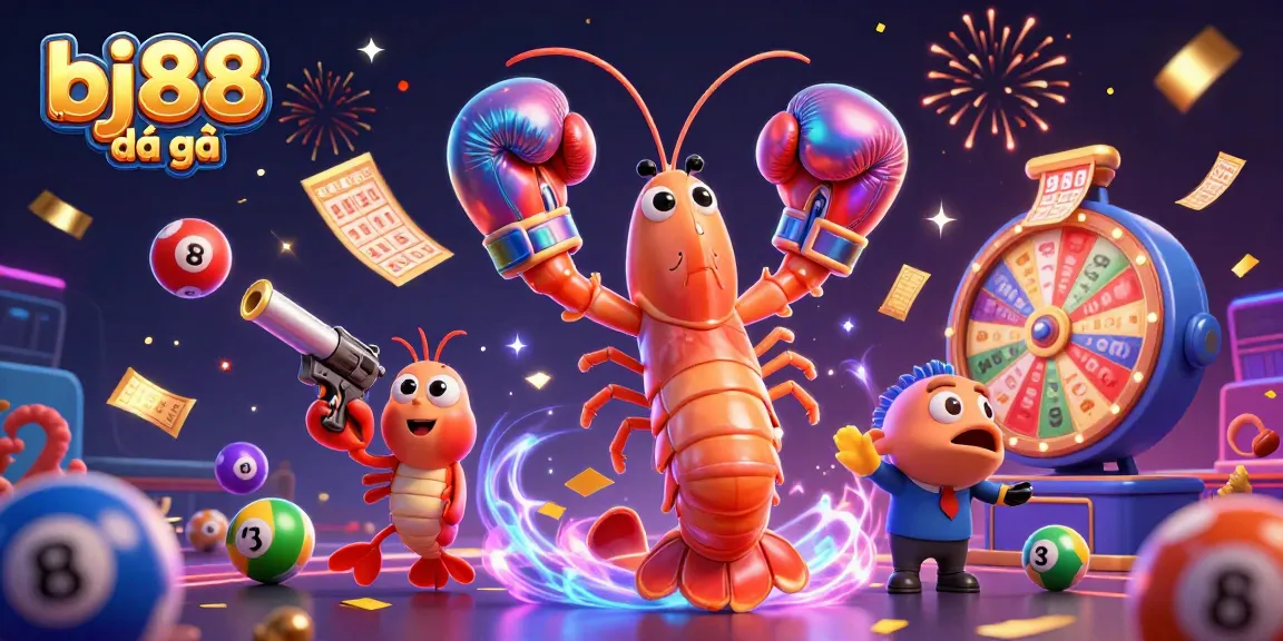 Experience dynamic bj88 đá gà action with vibrant lottery elements in a lively 3D scene.