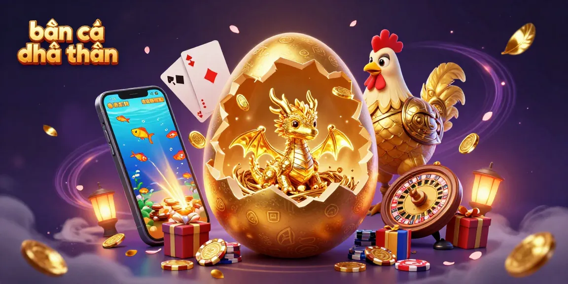 Experience bắn cá đổi thưởng action with a golden dragon and poker chips amidst vibrant game elements.