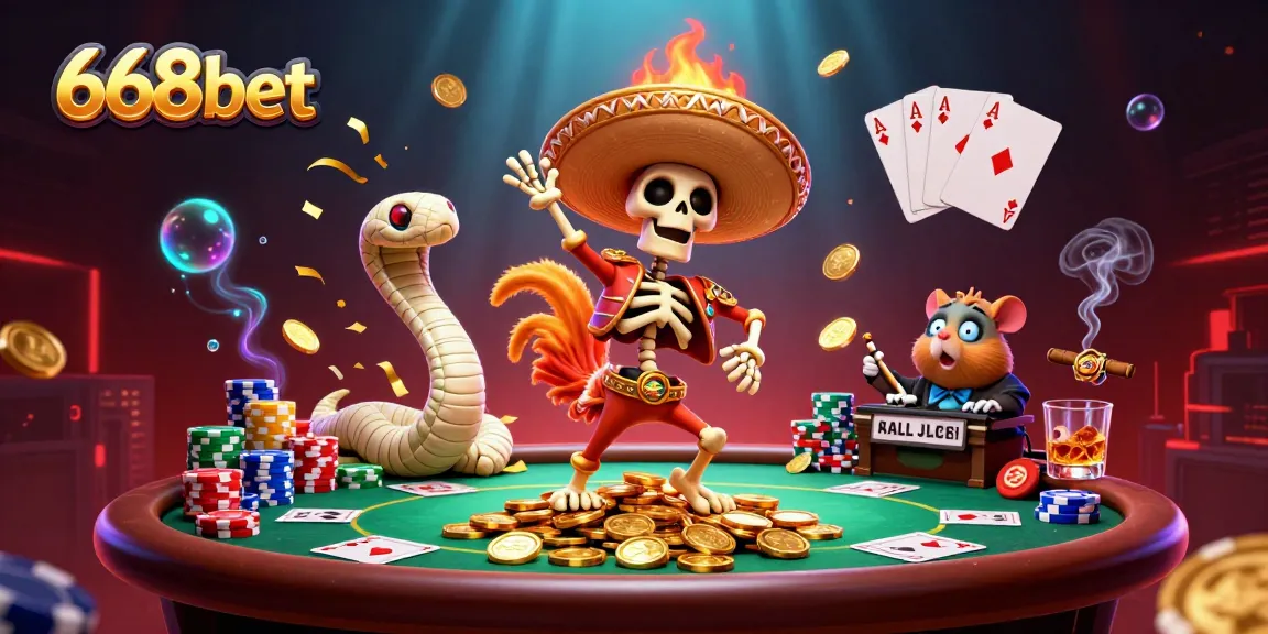 Experience the excitement of 668bet casino with dynamic characters and vibrant gaming elements.