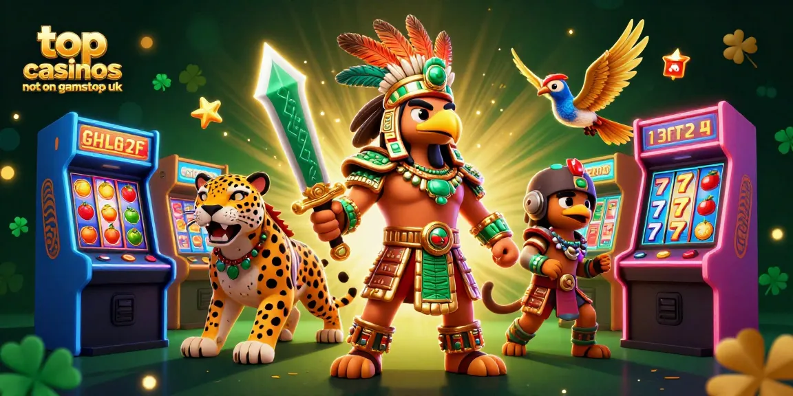 Engage with top casinos not on GamStop UK, featuring vibrant characters and dynamic gaming elements.