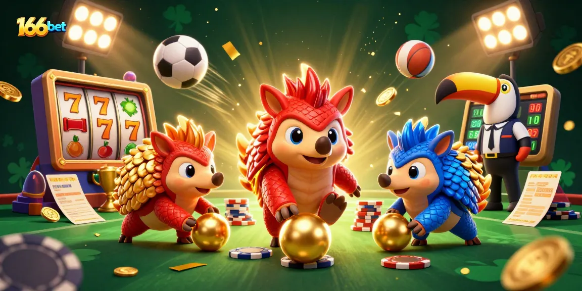 Engage in thrilling games at 166bet with a vibrant scene of gaming action, showcasing slots and more.