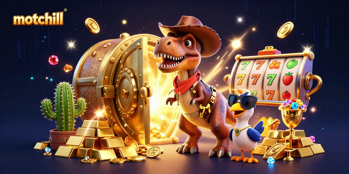 Spin big with motchill in an exciting scene showcasing animated characters and dazzling casino elements.