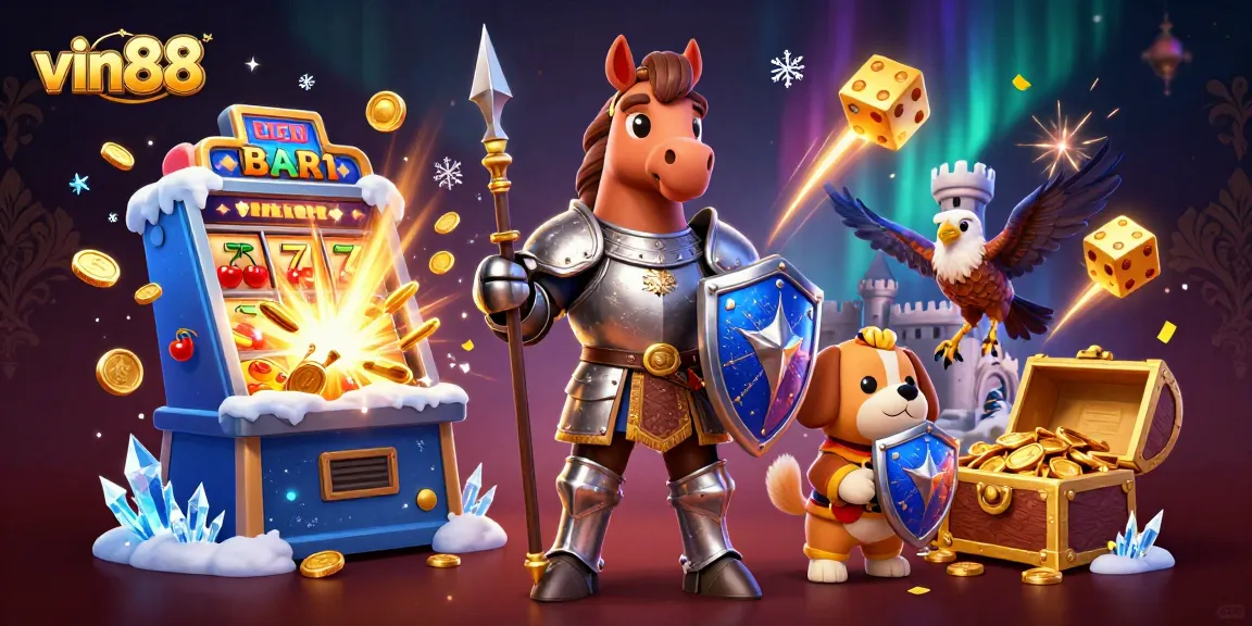 Players spin and win at vin88 with thrilling slots, vibrant symbols, and festive jackpot bursts.