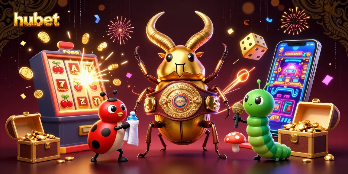 Experience excitement with hubet as golden coins and jackpots erupt in a vibrant casino showdown illustration.