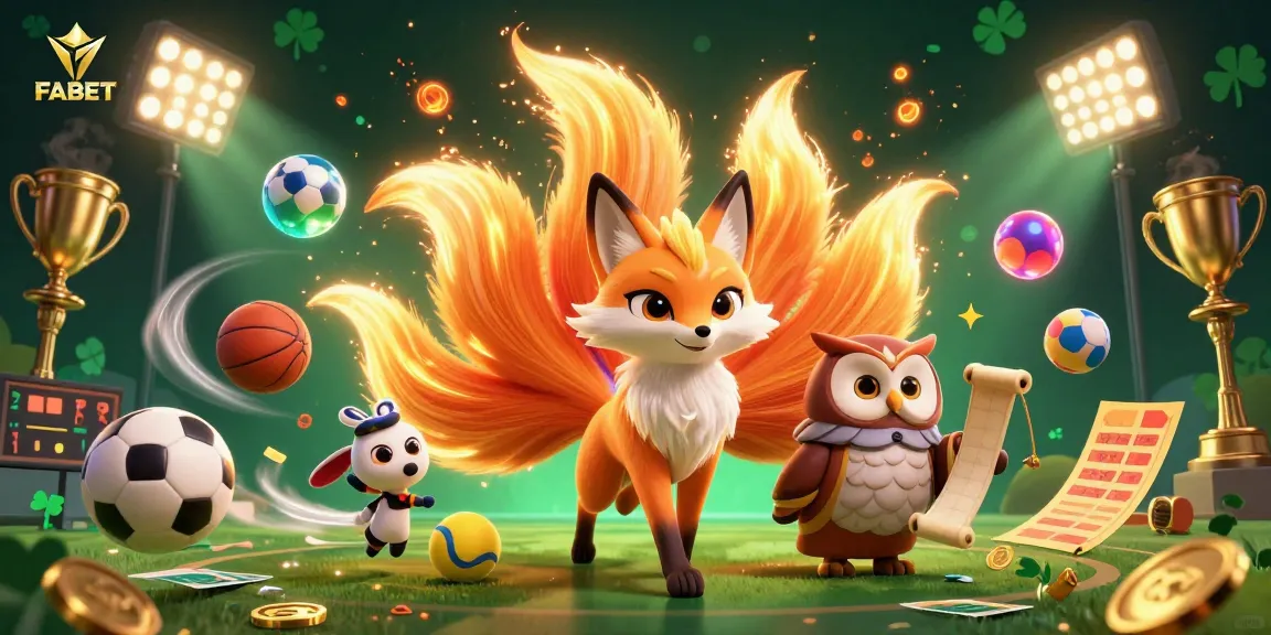 Experience the thrill of betting with FABET's vibrant and dynamic casino illustration, showcasing sports excitement.
