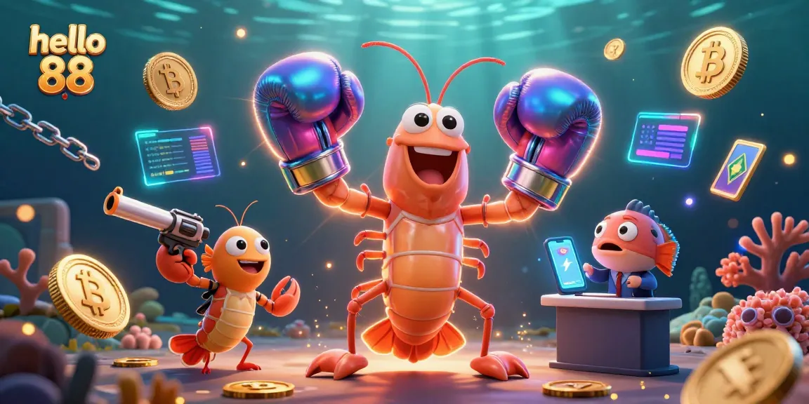 Hello 88 brings excitement with colorful cryptocurrencies and lively underwater characters.