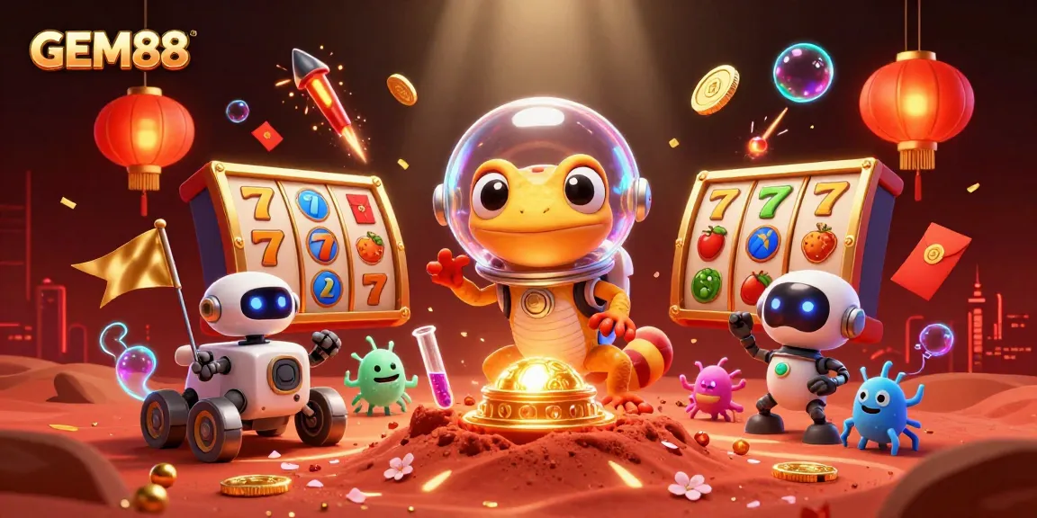 Experience the excitement of GEM88 with vibrant slot games and a Martian adventure!