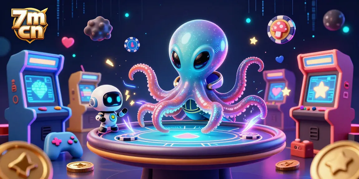 Engage with 7m cn through thrilling poker action in a vibrant alien casino environment.