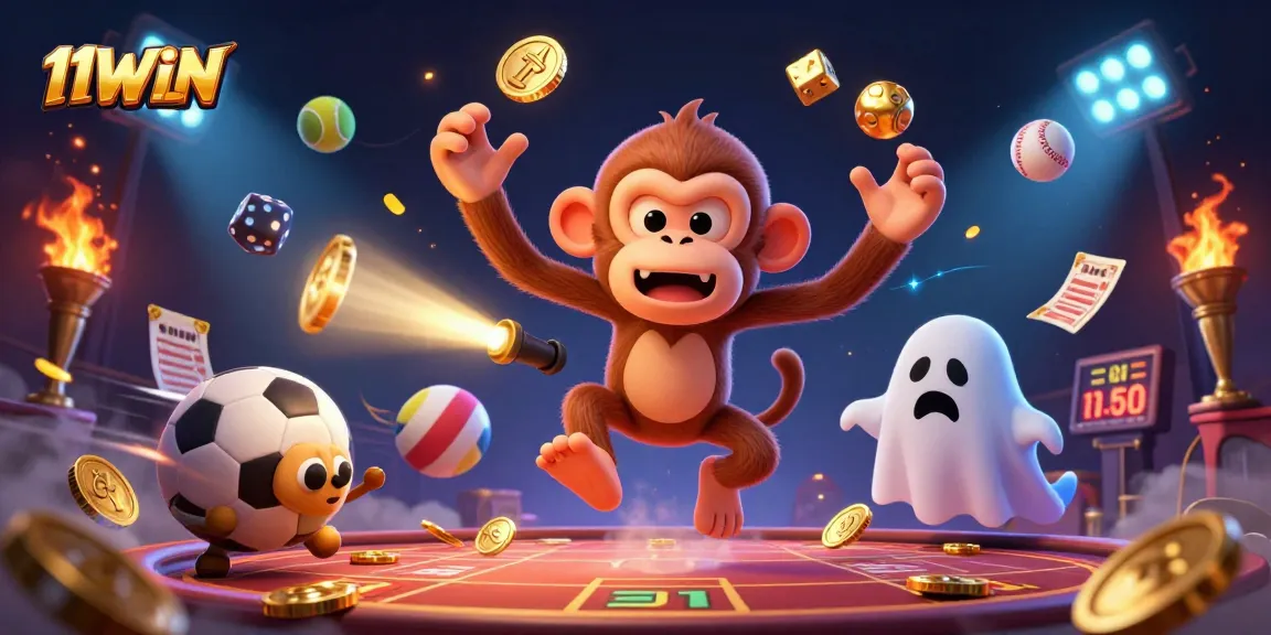 Experience thrilling gaming action with the lively 11WIN poltergeist monkey and ghost-hunter puppy.