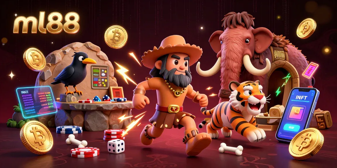 Experience the thrilling atmosphere of ml88 casino with unique characters and crypto elements.